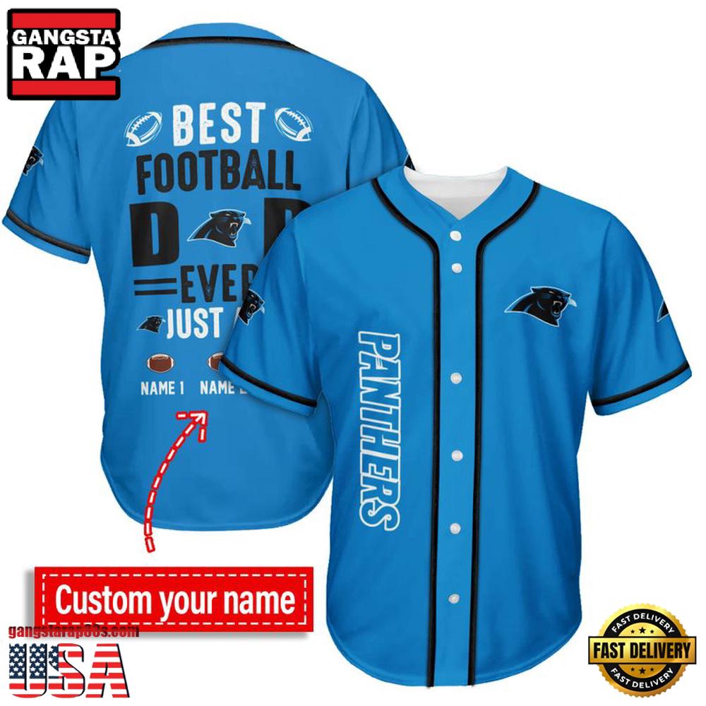 NFL Custom Name Carolina Panthers Best Dad Ever New Design Baseball Jersey Shirt NFL Custom Name Carolina Panthers Best Dad Ever New Design Baseball Jersey Shirt