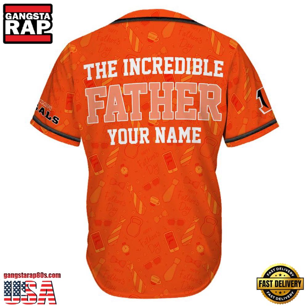 NFL Custom Name Cincinnati Bengals The Increadible Father New Design Baseball Jersey Shirt NFL Custom Name Cincinnati Bengals The Increadible Father New Design Baseball Jersey Shirt