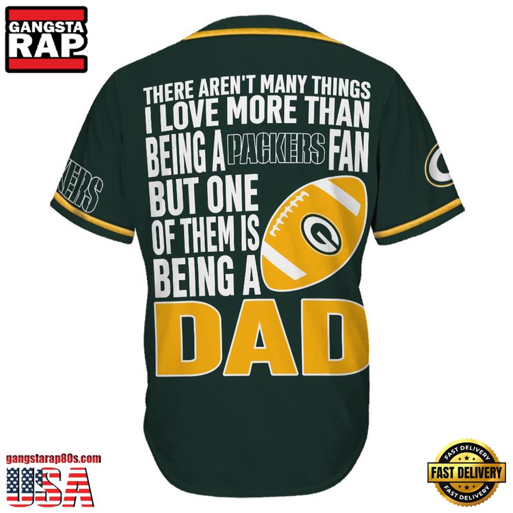 NFL Custom Name Green Bay Packers I Love Being A Dad Father's Day New Design Baseball Jersey Shirt NFL Custom Name Green Bay Packers I Love Being A Dad Father's Day New Design Baseball Jersey Shirt