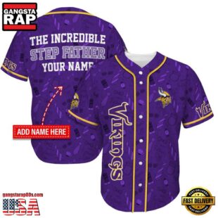 NFL Minnesota Vikings The Increadible Step Father's Day Baseball Jersey