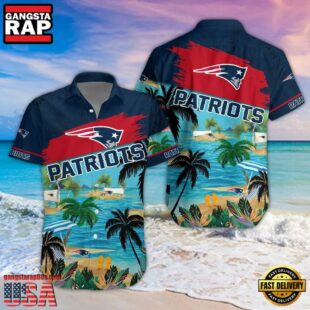 NFL New England Patriots Palm Tree Summer Beach Aloha Hawaiian Shirt