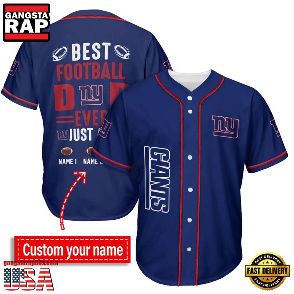 NFL Custom Name New York Giants Best Dad Ever New Design Baseball Jersey Shirt NFL Custom Name New York Giants Best Dad Ever New Design Baseball Jersey Shirt