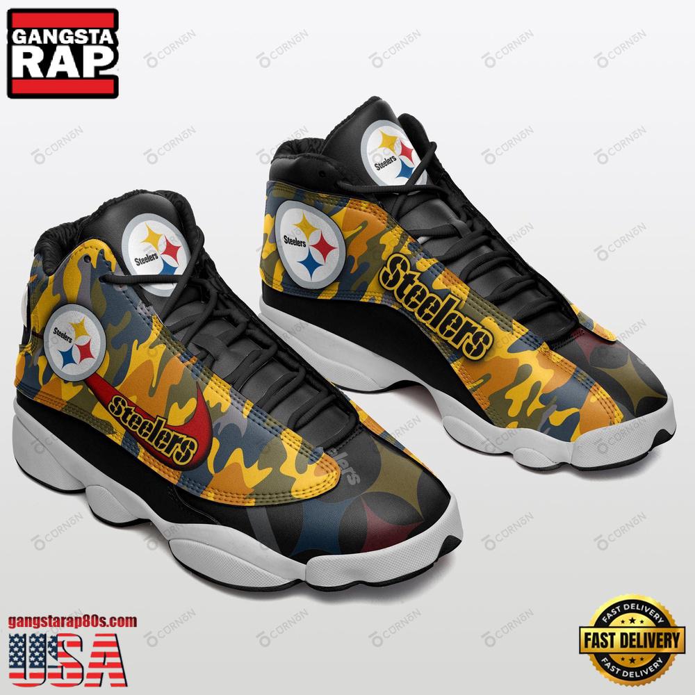 NFL PITTSBURGH STEELERS New Design Air Jordan 13 Running Sneakers Shoes Gift For Fans NFL PITTSBURGH STEELERS New Design Air Jordan 13 Running Sneakers Shoes Gift For Fans