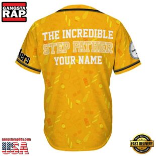 NFL Pittsburgh Steelers The Increadible Step Father's Day Baseball Jersey