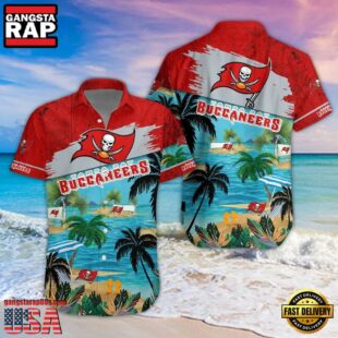 NFL Tampa Bay Buccaneers Palm Tree Summer Beach Aloha Hawaiian Shirt