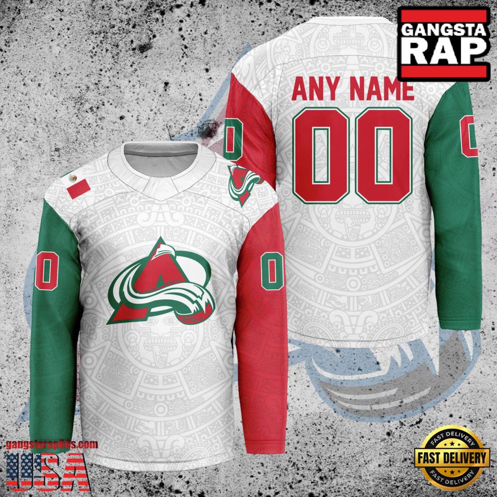 NHL Custom Name Number Colorado Avalanche Mexican Heritage New Design Hockey Jersey