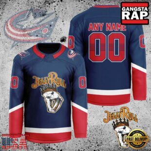 NHL Columbus Blue Jackets Jelly Roll New Custom Hockey Jersey