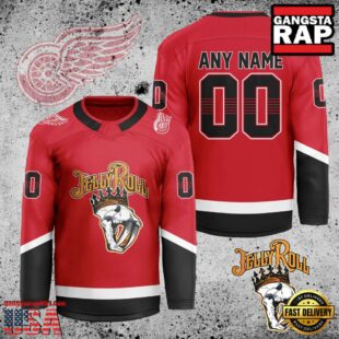 NHL Detroit Red Wings Jelly Roll New Custom Hockey Jersey