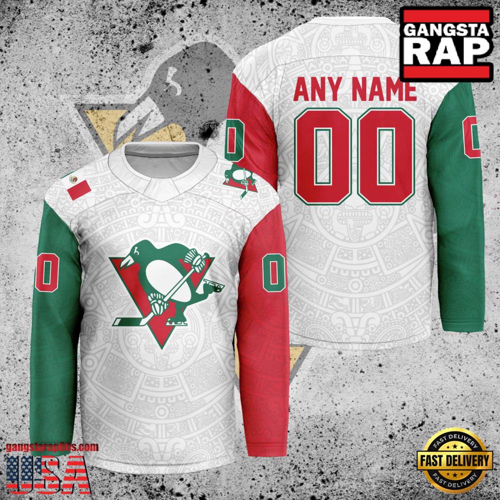 NHL Custom Name Number Pittsburgh Penguins Mexican Heritage New Design Hockey Jersey NHL Custom Name Number Pittsburgh Penguins Mexican Heritage New Design Hockey Jersey