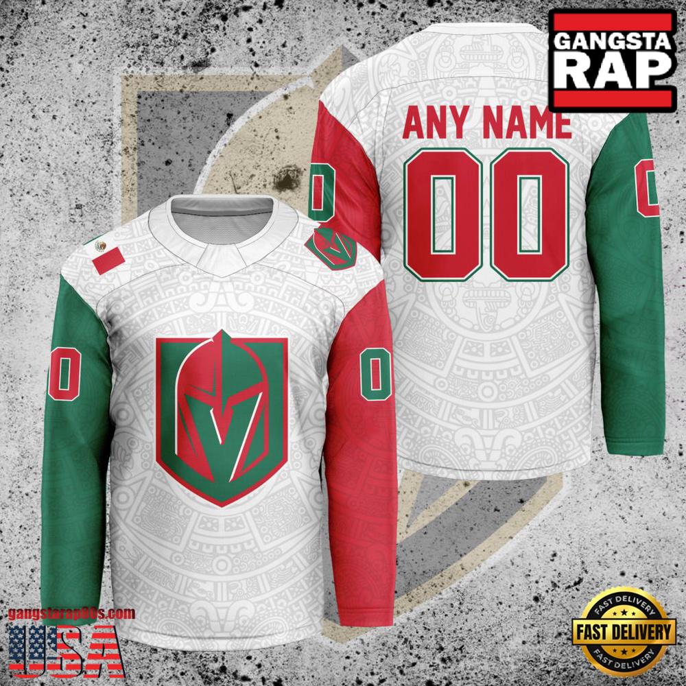 NHL Custom Name Number Vegas Golden Knights Mexican Heritage New Design Hockey Jersey NHL Custom Name Number Vegas Golden Knights Mexican Heritage New Design Hockey Jersey