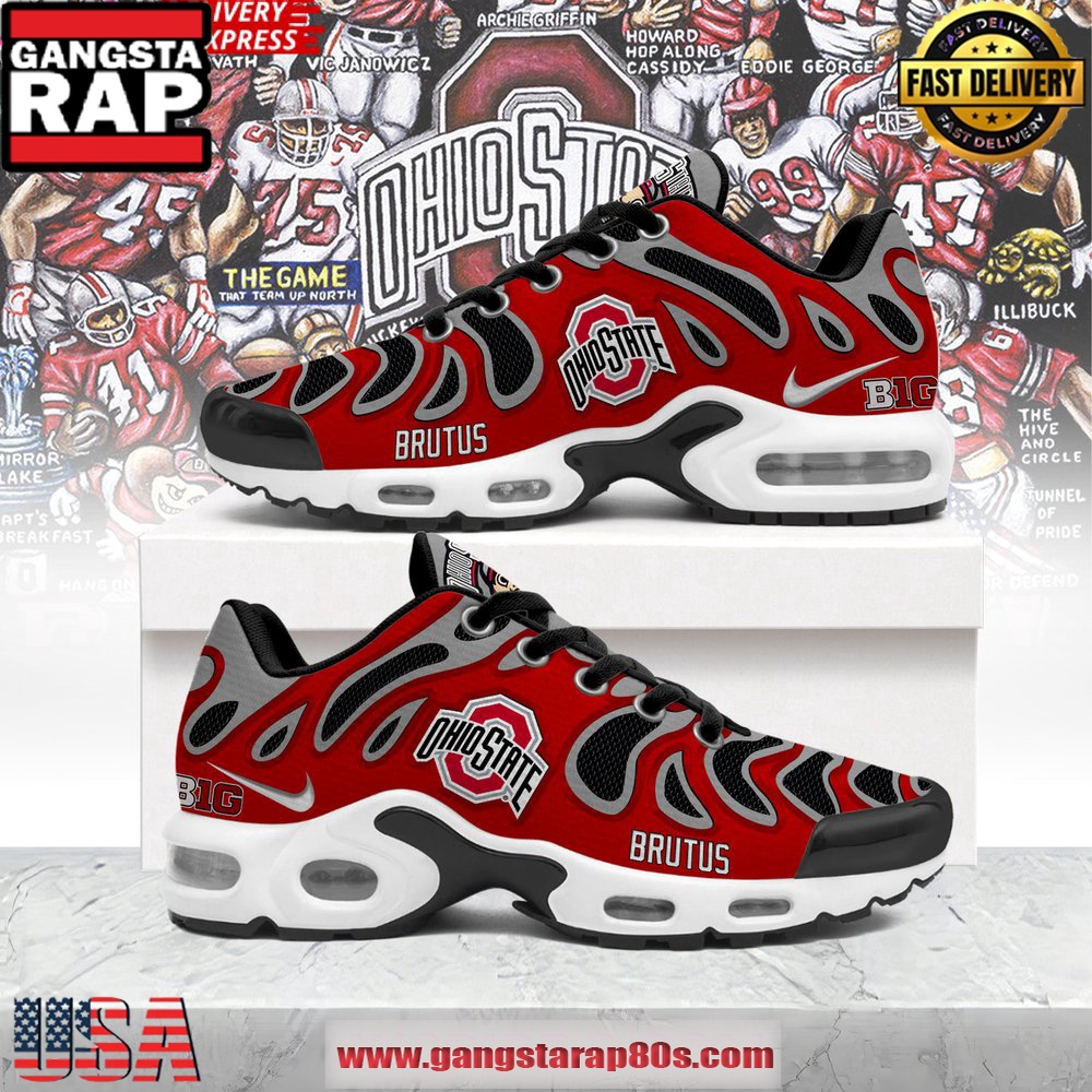 Ohio State Brutus Limited Edition Air Max Plus Shoes Running Sneakers Ohio State Brutus Limited Edition Air Max Plus Shoes Running Sneakers