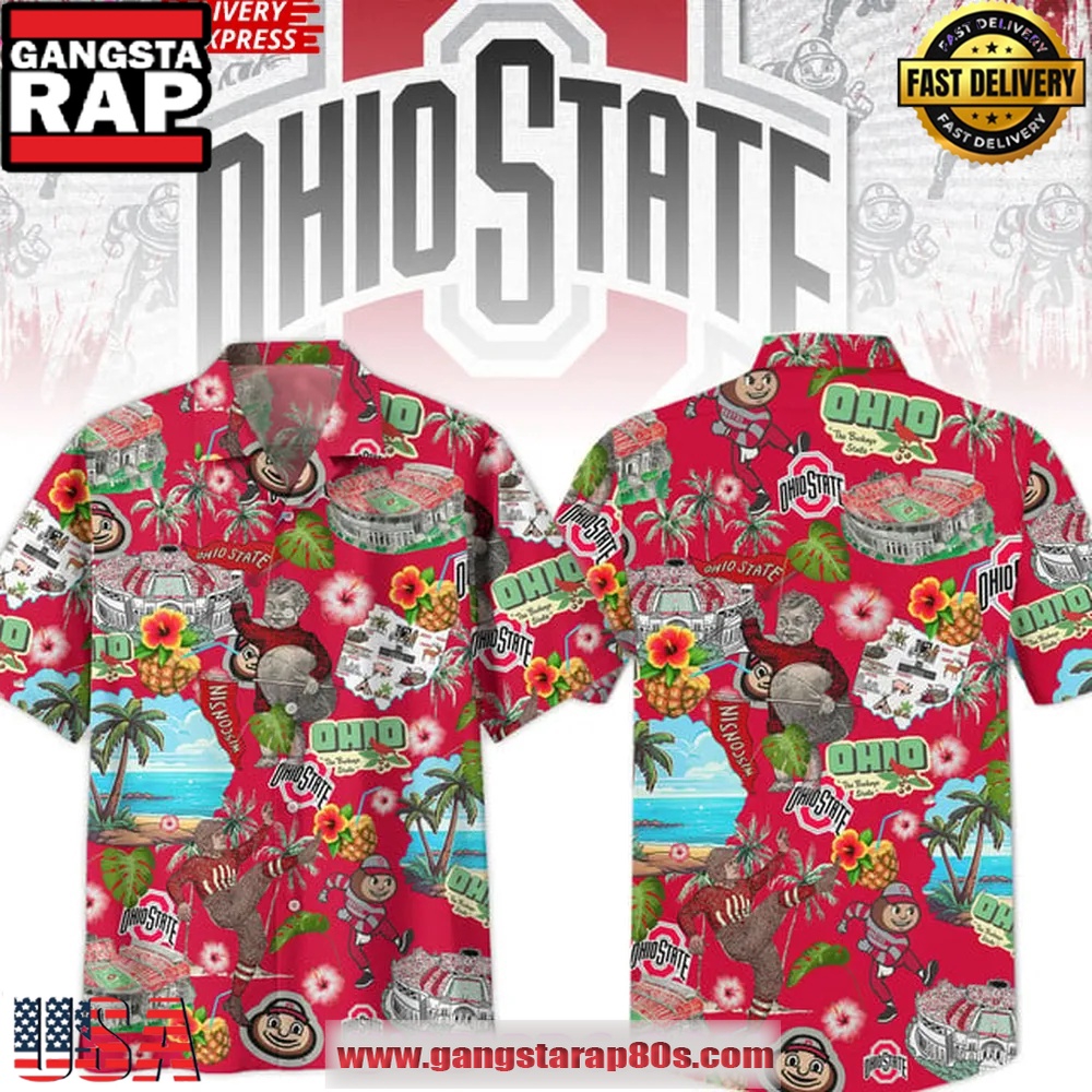 Ohio State Buckeyes Summer Vibes Tropical Aloha Hawaiian Shirt Ohio State Buckeyes Summer Vibes Tropical Aloha Hawaiian Shirt