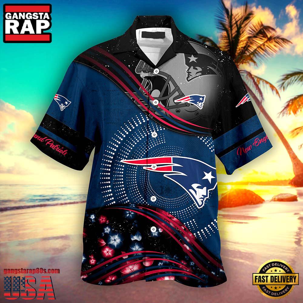 Custom Name New England Patriots NFL New Design Hawaiian Shirt Custom Name New England Patriots NFL New Design Hawaiian Shirt