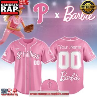 Philadelphia Phillies Barbie Game Night 2025 Custom Name Number Baseball Jersey
