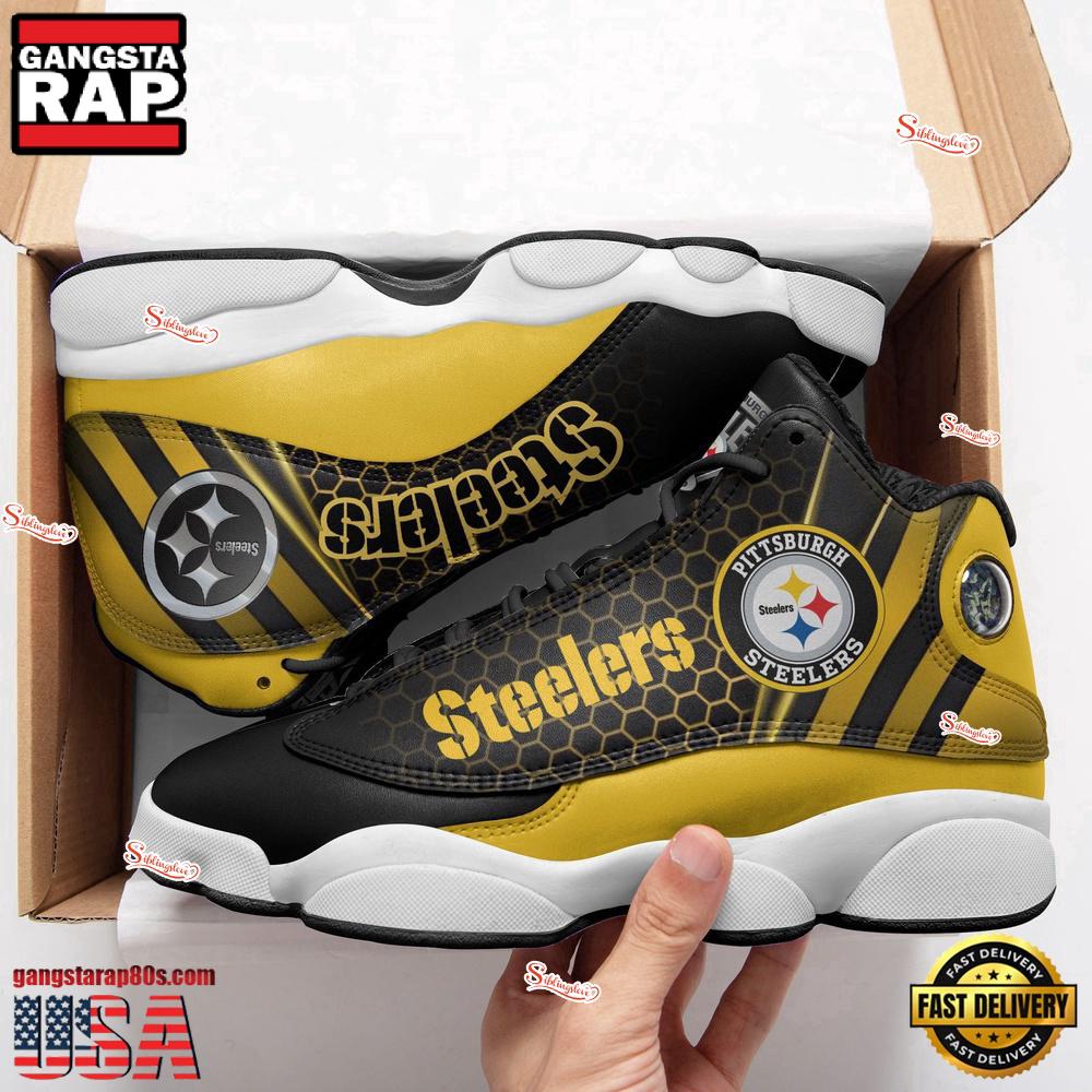NFL Pittsburgh Steelers New Design Air Jordan 13 Running Sneakers Shoes For Fans NFL Pittsburgh Steelers New Design Air Jordan 13 Running Sneakers Shoes For Fans