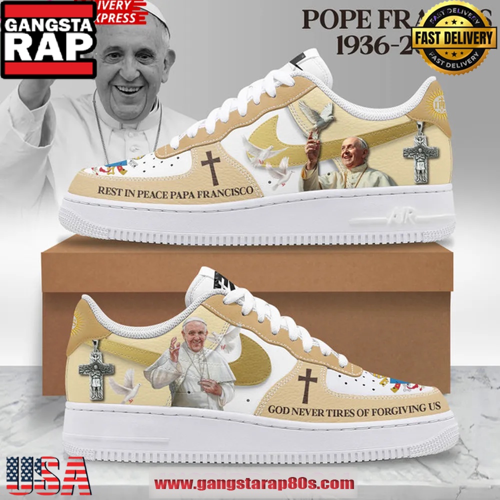 Pope Francis Memorial Limited Edition Nike Air Force 1 Sneakers Shoes Pope Francis Memorial Limited Edition Nike Air Force 1 Sneakers Shoes