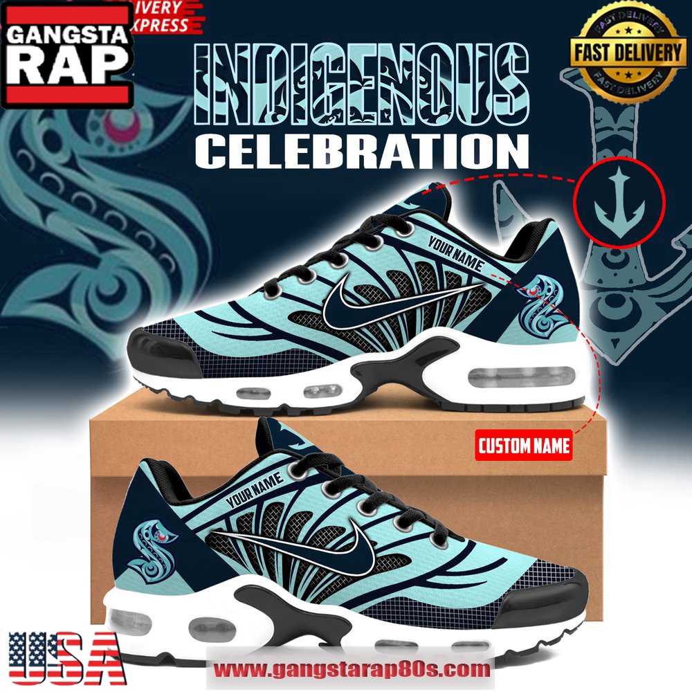 Seattle Kraken Indigenous Peoples Night Custom Name Air Max Plus Shoes Running Sneakers Seattle Kraken Indigenous Peoples Night Custom Name Air Max Plus Shoes Running Sneakers