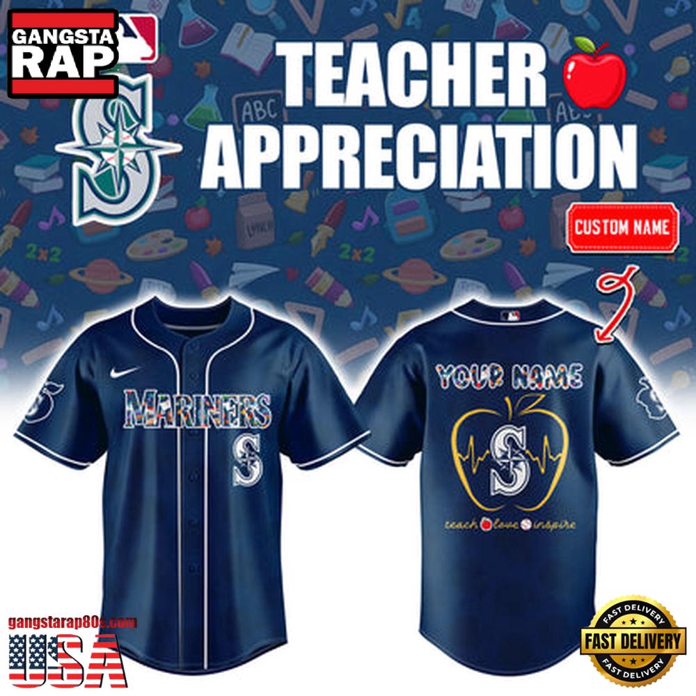 Seattle Mariners TEACHER NIGHT 2025 Limited CustomBaseball Jersey Shirt Seattle Mariners TEACHER NIGHT 2025 Limited CustomBaseball Jersey Shirt