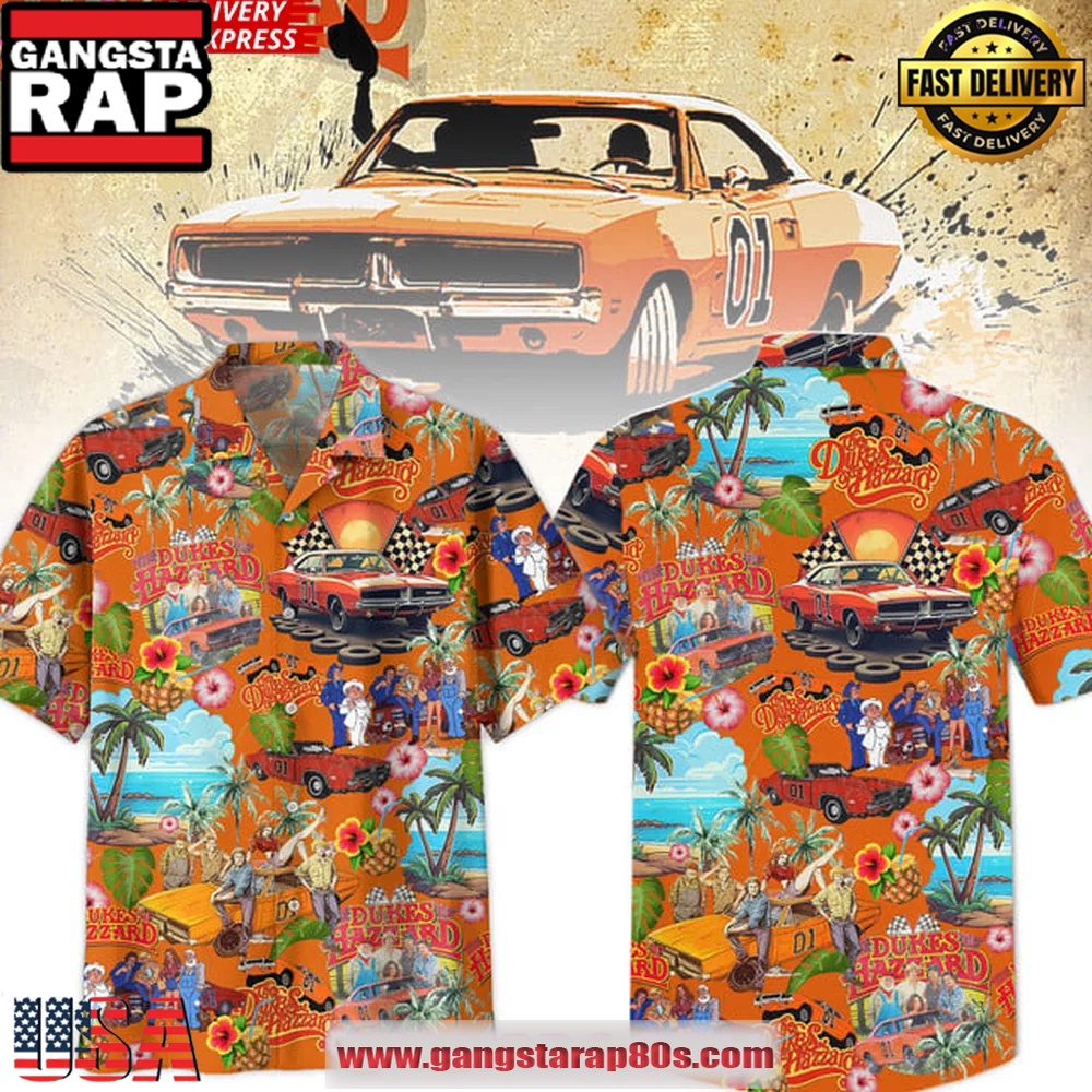 The Dukes of Hazzard Vintage Tropical Aloha Hawaiian Shirt The Dukes of Hazzard Vintage Tropical Aloha Hawaiian Shirt