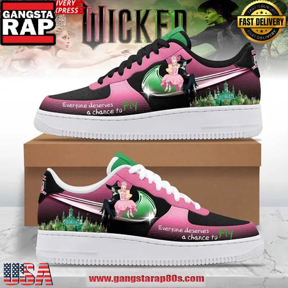 The Wicked Musical Limited Edition Air Force 1 Sneakers Shoes The Wicked Musical Limited Edition Air Force 1 Sneakers Shoes