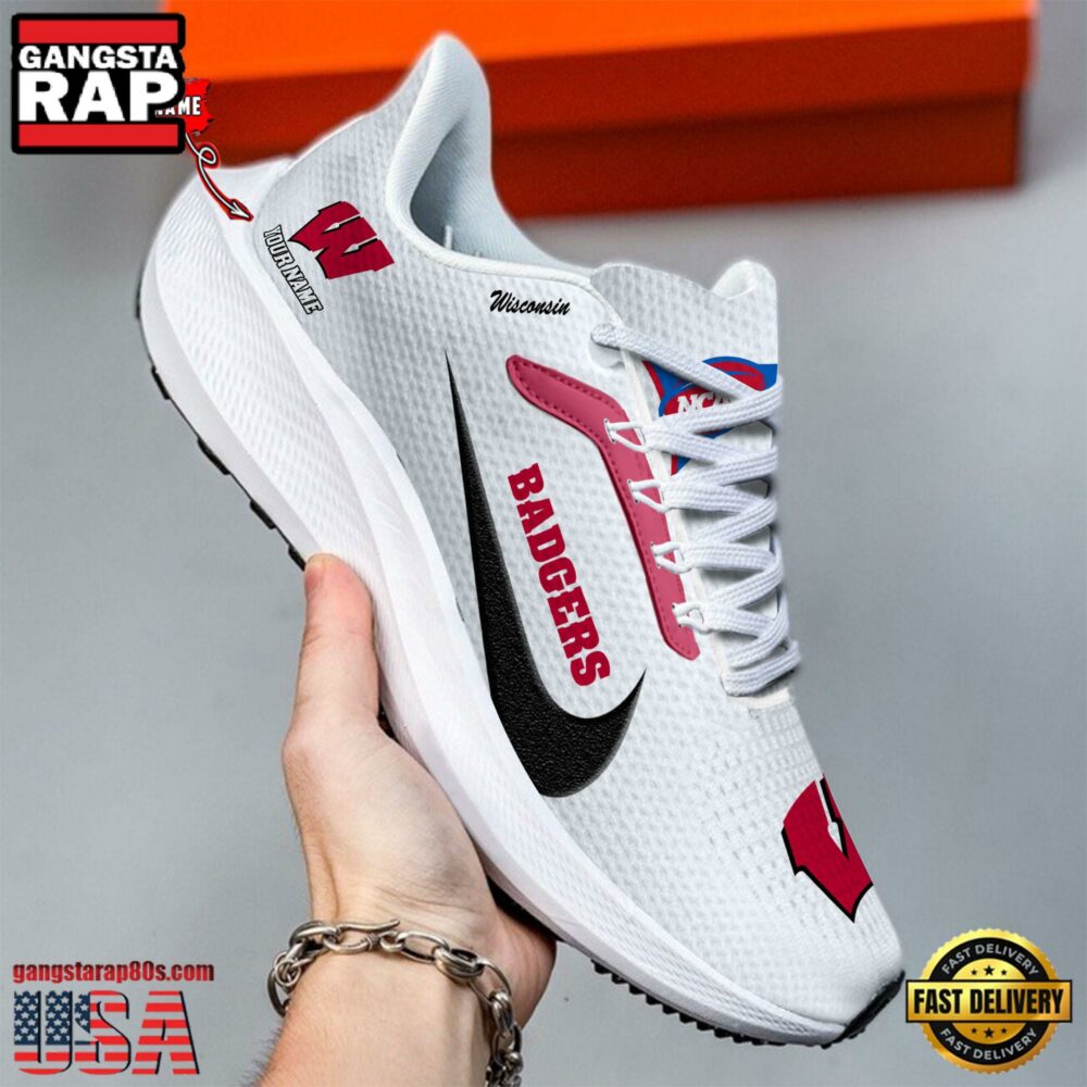 Custom Name Wisconsin Badgers New Design Air Force 1 Shoes Running Sneakers Custom Name Wisconsin Badgers New Design Air Force 1 Shoes Running Sneakers