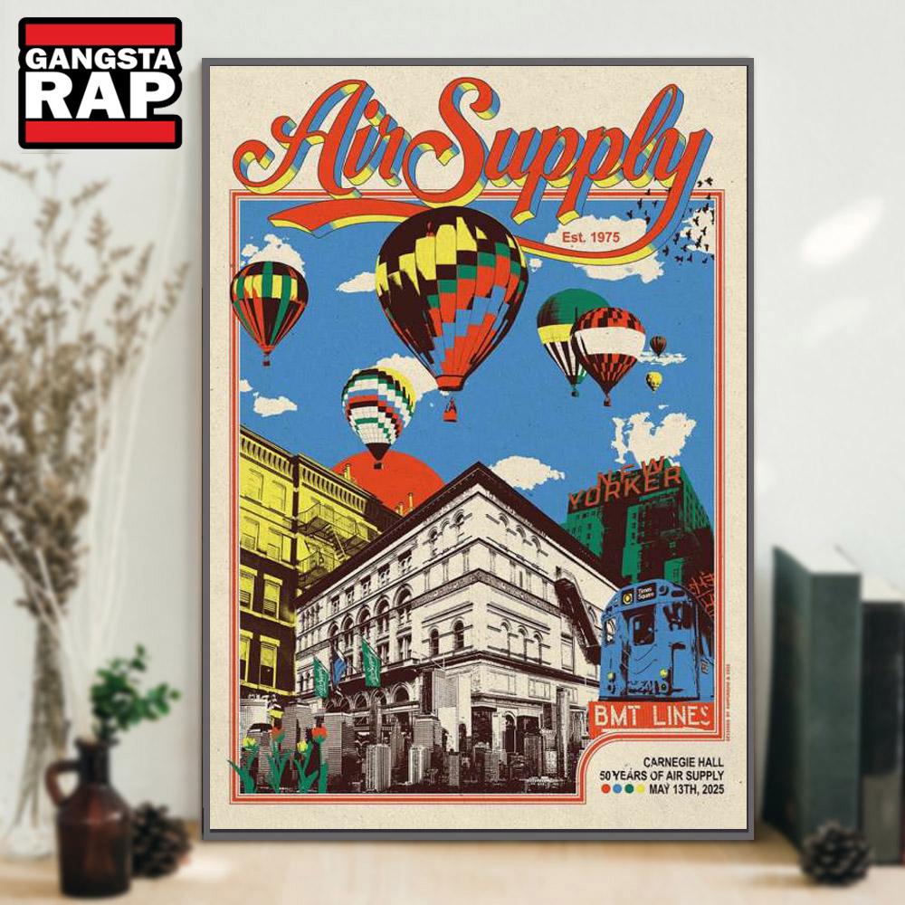Air Supply Carnegie Hall, New York, NY May 13 2025 Tour Poster Canvas Art Air Supply Carnegie Hall, New York, NY May 13 2025 Tour Poster Canvas Art