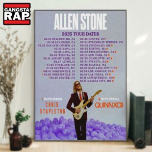 Allen Stone 2025 Tour Dates Poster Canvas Art