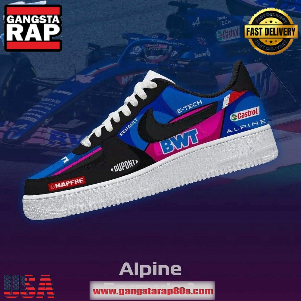 Alpine Formula 1 Limited Edition Air Force 1 Running Sneakers Shoes Alpine Formula 1 Limited Edition Air Force 1 Running Sneakers Shoes