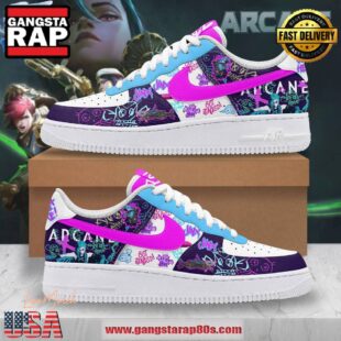 Arcane Netflix Series Limited Edition Air Force 1 Running Sneakers Shoes