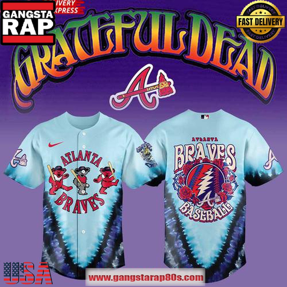 Atlanta Braves Grateful Dead 60th Anniversary Special Baseball Jersey Shirt Atlanta Braves Grateful Dead 60th Anniversary Special Baseball Jersey Shirt