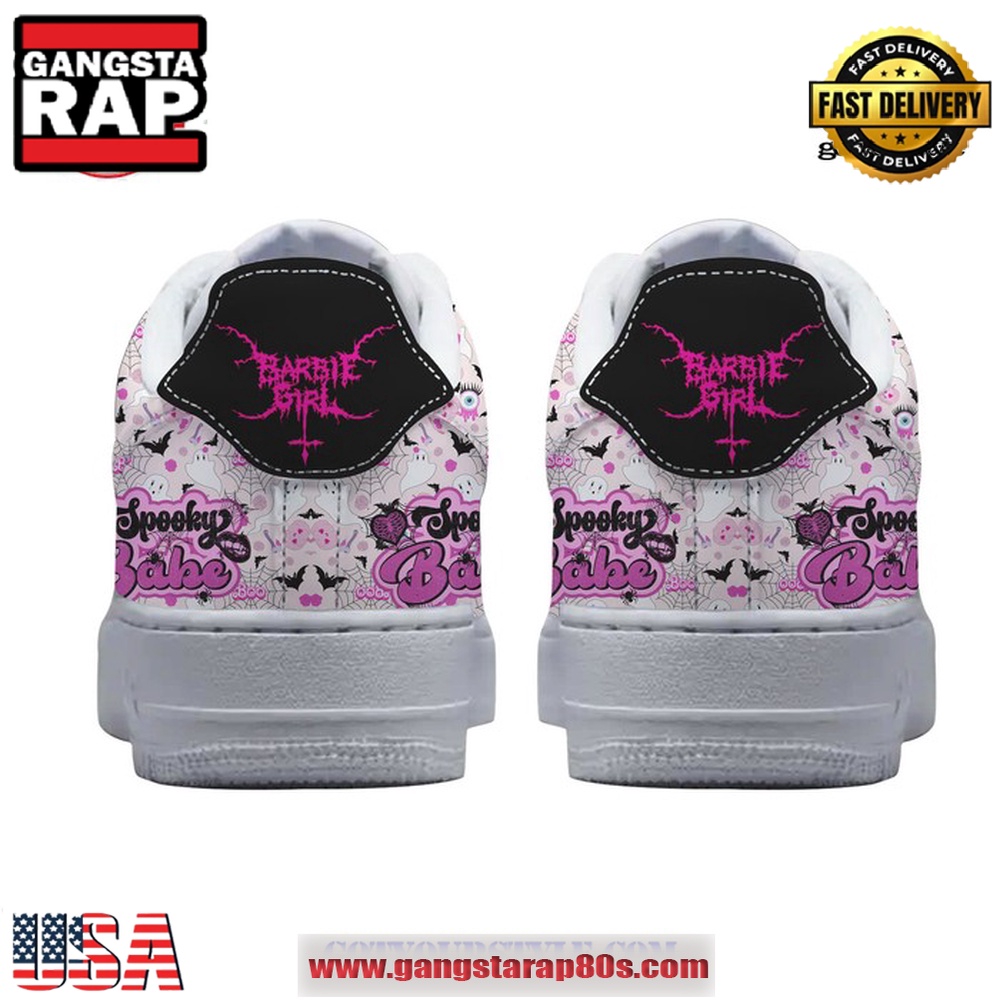 Barbie Spooky Limited Edition Pink Air Force 1 Running Sneakers Shoes Barbie Spooky Limited Edition Pink Air Force 1 Running Sneakers Shoes
