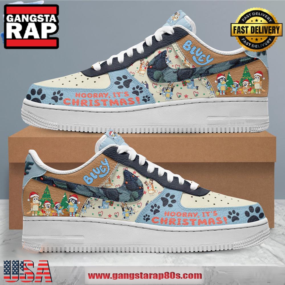 Bluey It's Christmas Limited Edition Air Force 1 Running Sneakers Shoes Bluey It's Christmas Limited Edition Air Force 1 Running Sneakers Shoes