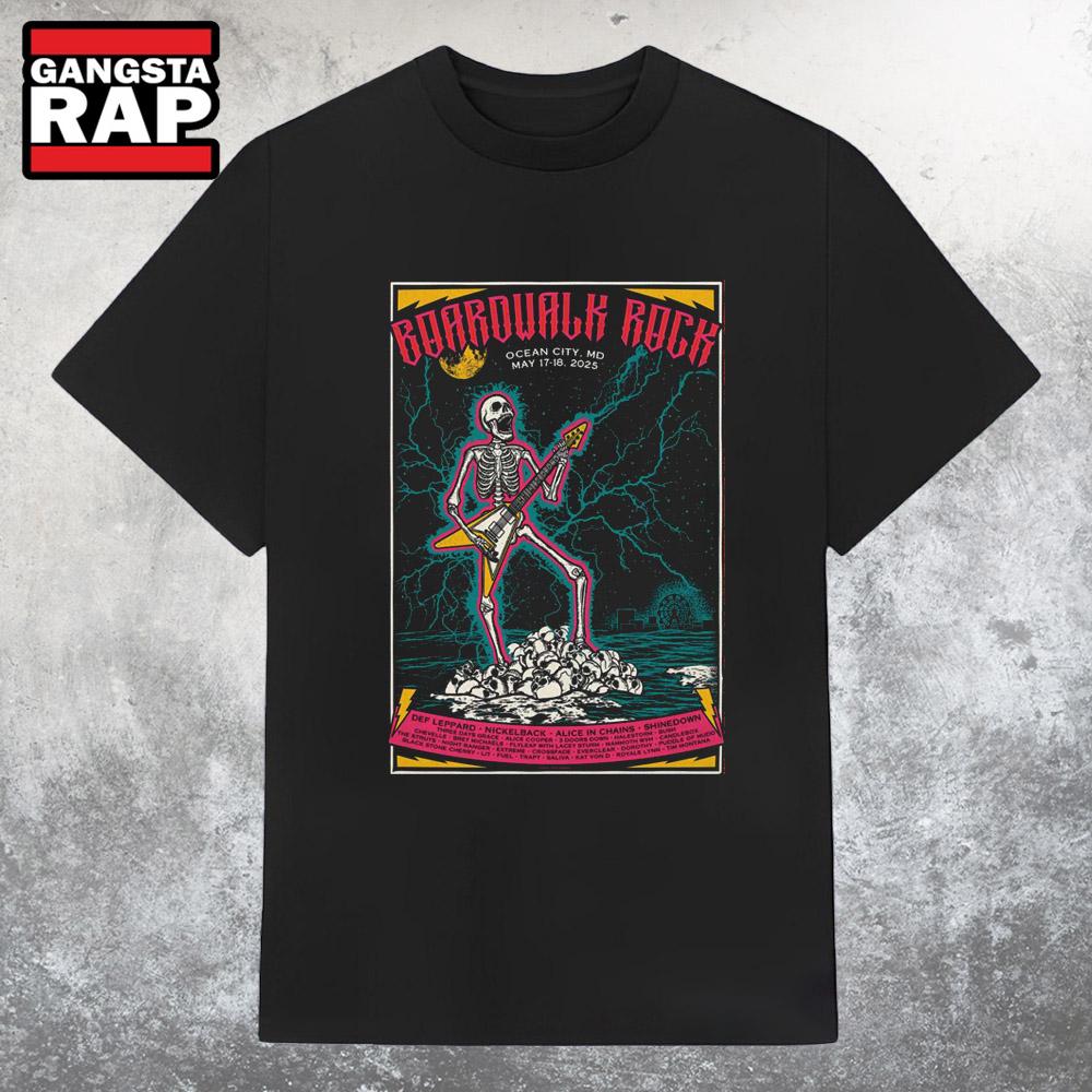 Boardwalk Rock May 17-18 2025 Ocean City, MD Tour T Shirt Boardwalk Rock May 17-18 2025 Ocean City, MD Tour T Shirt