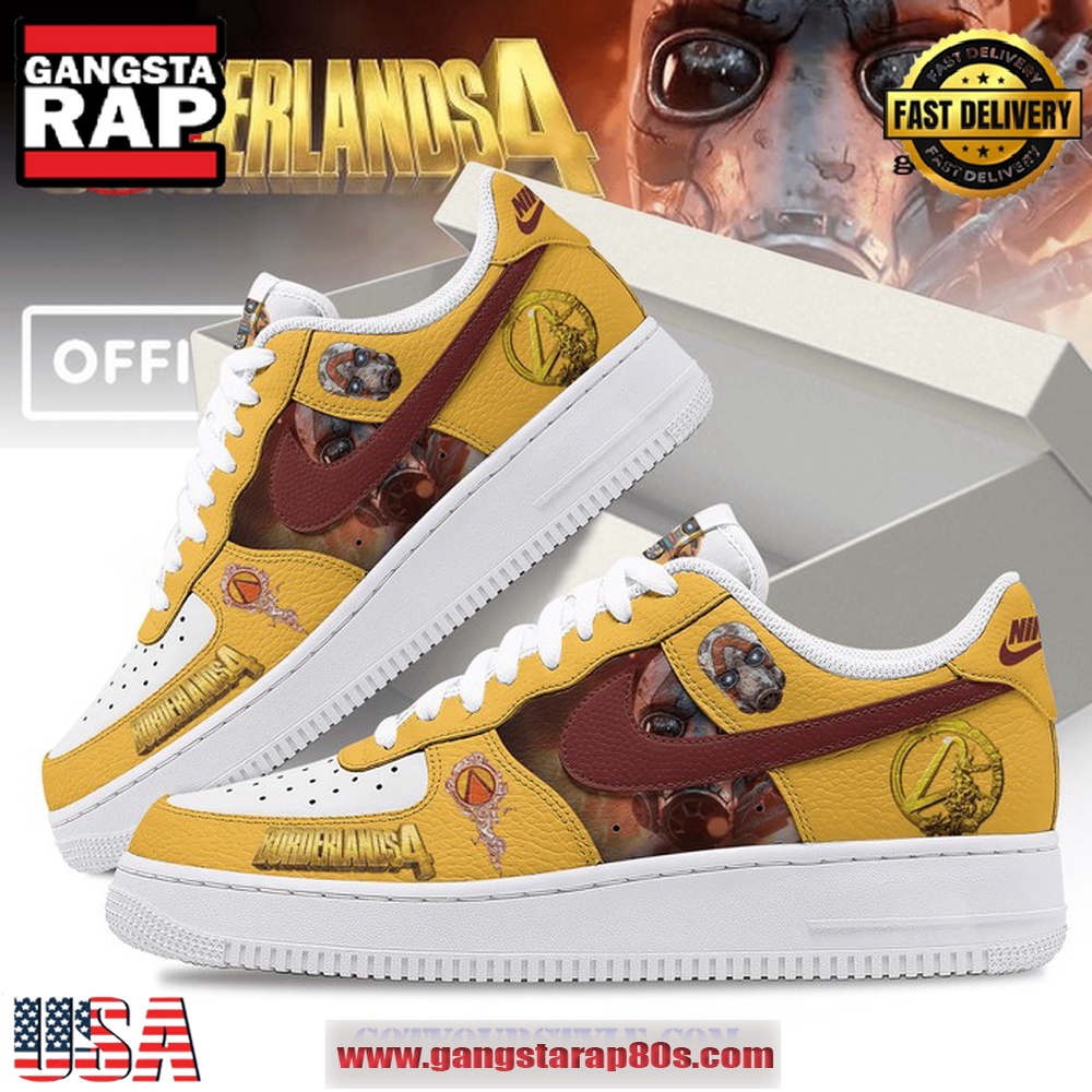 Borderlands 4 The Gold Air Force 1 Running Sneakers Shoes Borderlands 4 The Gold Air Force 1 Running Sneakers Shoes