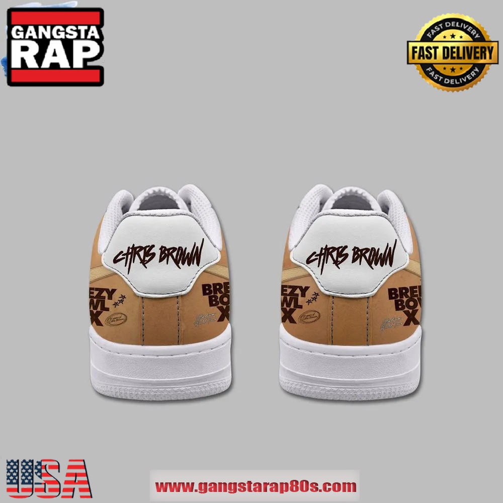 Breezy Bowl XX Chris Brown 2025 Tour Air Force 1 Running Sneakers Shoes Breezy Bowl XX Chris Brown 2025 Tour Air Force 1 Running Sneakers Shoes