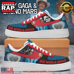 Bruno Mars x Lady Gaga Die With A Smile Air Force 1 Running Sneakers Shoes