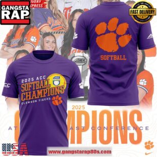 Clemson Tigers 2025 ACC Softball Conference Tournament Champions T-Shirt