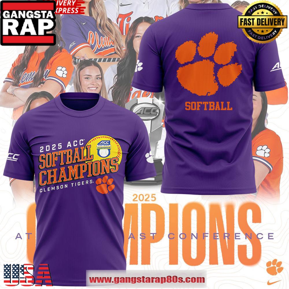 Clemson Tigers 2025 ACC Softball Conference Tournament Champions Unisex T Shirt Clemson Tigers 2025 ACC Softball Conference Tournament Champions Unisex T Shirt