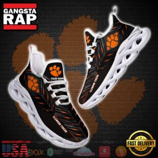 Clemson Tigers Custom Name Clunky Unique Design Max Soul Shoes Running Sneakers