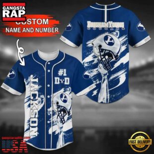 Custom Name And Number BYU Cougars Baseball Jersey Shirt