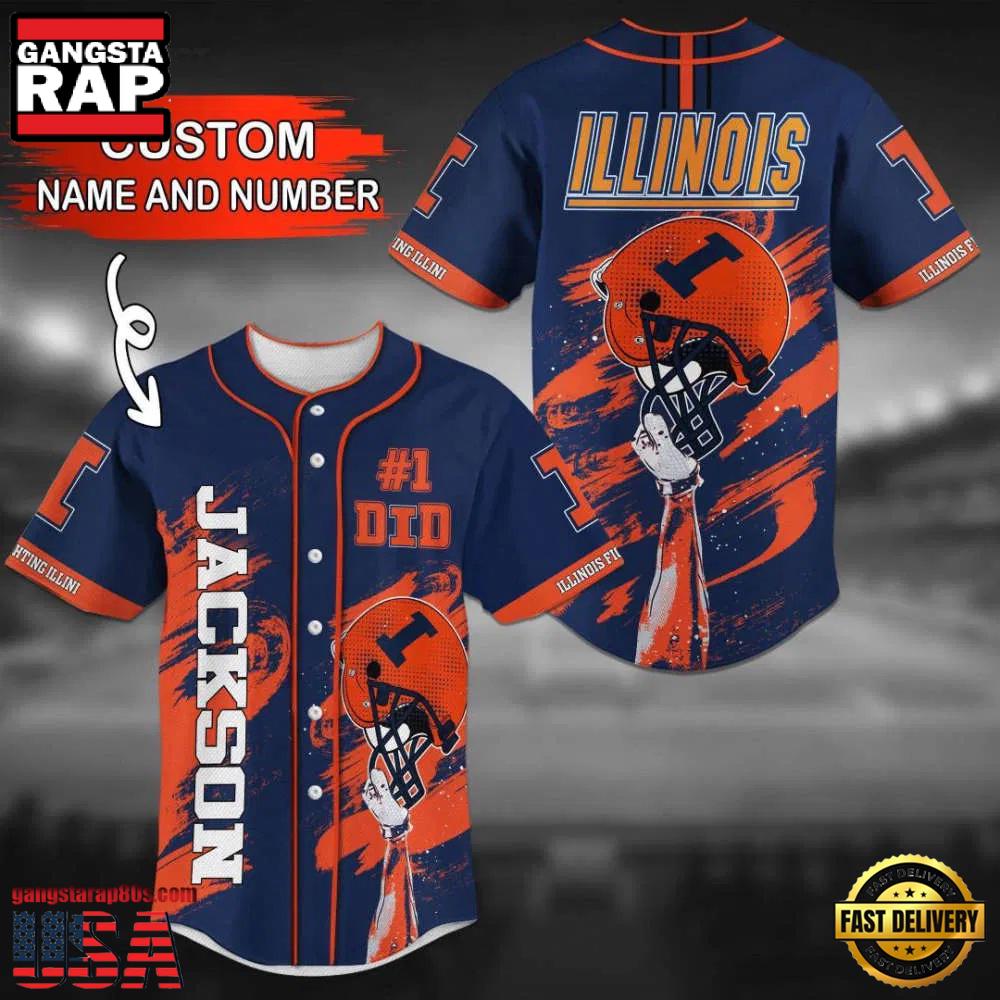 Personalized Illinois Fighting Illini Summer Baseball Jersey Shirt Personalized Illinois Fighting Illini Summer Baseball Jersey Shirt