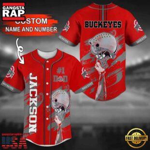 Custom Name And Number Ohio State Buckeyes Baseball Jersey Shirt
