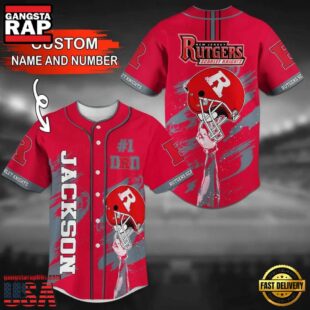 Custom Name And Number Rutgers Scarlet Knights Baseball Jersey Shirt