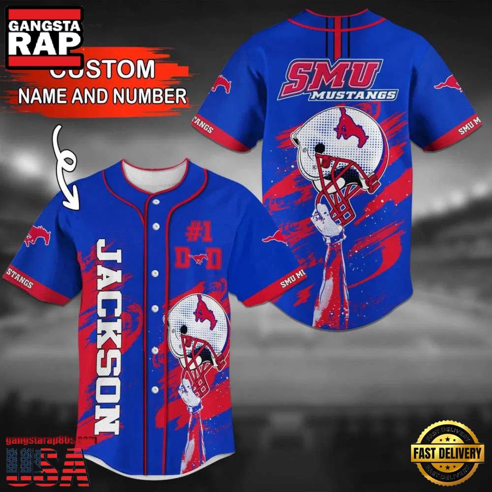 Personalized SMU Mustangs Summer Baseball Jersey Shirt Personalized SMU Mustangs Summer Baseball Jersey Shirt