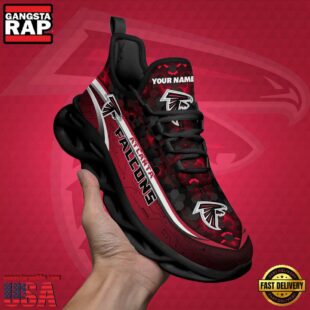 Custom Name Atlanta Falcons Black Clunky NFL Sport Max Soul Shoes