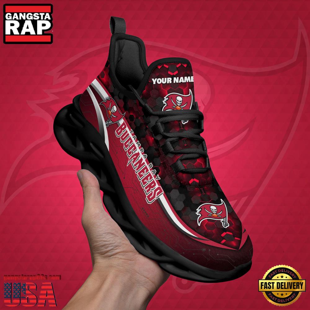 NFL Custom Name Tampa Bay Buccaneers Team Logo New Design Max Soul Shoes Running Sneakers NFL Custom Name Tampa Bay Buccaneers Team Logo New Design Max Soul Shoes Running Sneakers