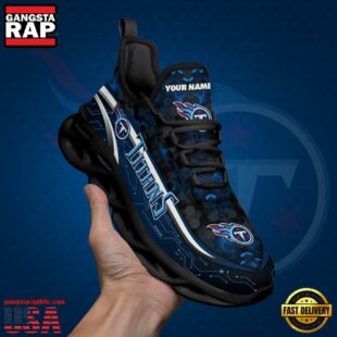 Custom Name Tennessee Titans Black Clunky NFL Sport Max Soul Shoes