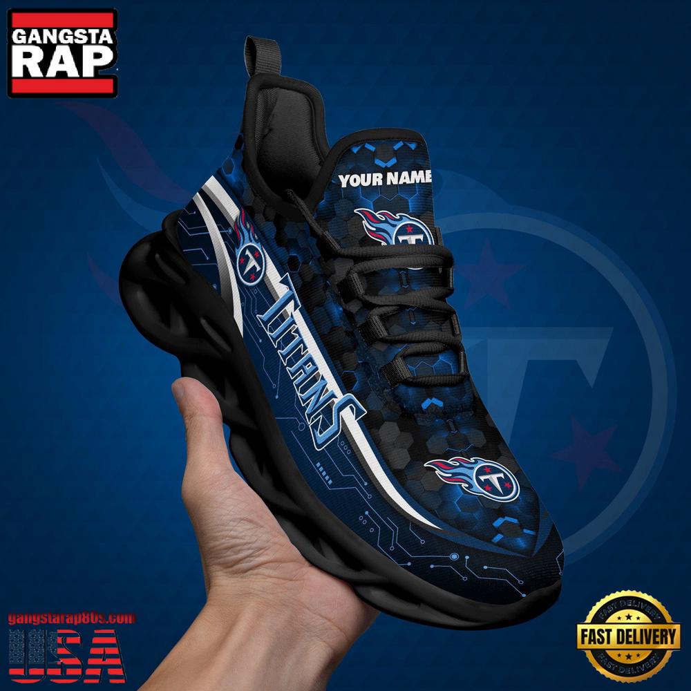 NFL Custom Name Tennessee Titans Team Logo New Design Max Soul Shoes Running Sneakers NFL Custom Name Tennessee Titans Team Logo New Design Max Soul Shoes Running Sneakers