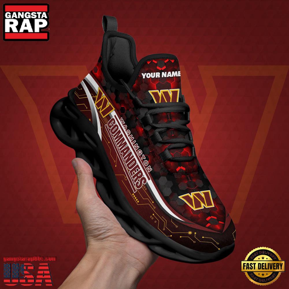NFL Custom Name Washington Commanders Team Logo New Design Max Soul Shoes Running Sneakers NFL Custom Name Washington Commanders Team Logo New Design Max Soul Shoes Running Sneakers