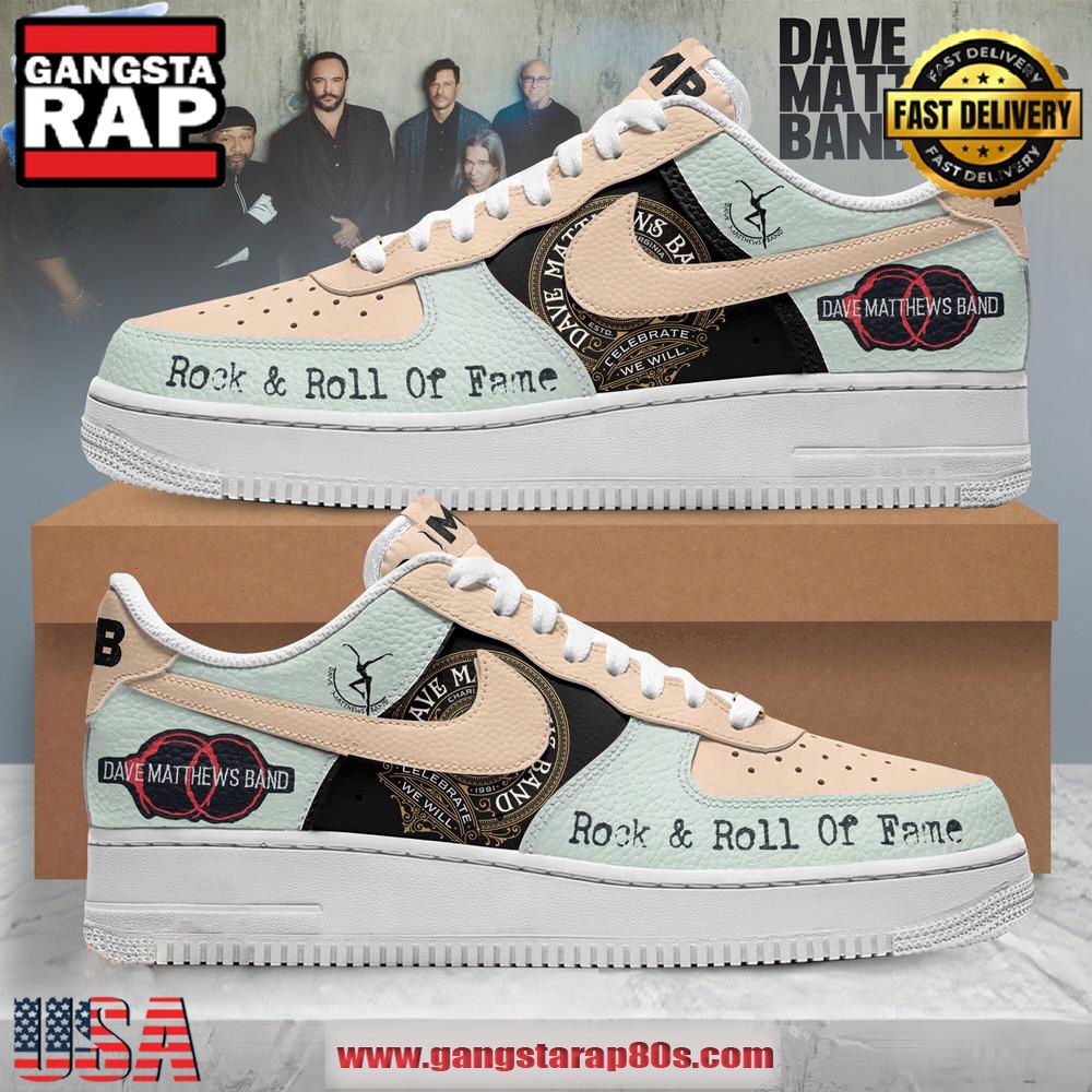 Dave Matthews Band Rock & Roll Of Fame Limited Edition Air Force 1 Running Sneakers Shoes Dave Matthews Band Rock & Roll Of Fame Limited Edition Air Force 1 Running Sneakers Shoes